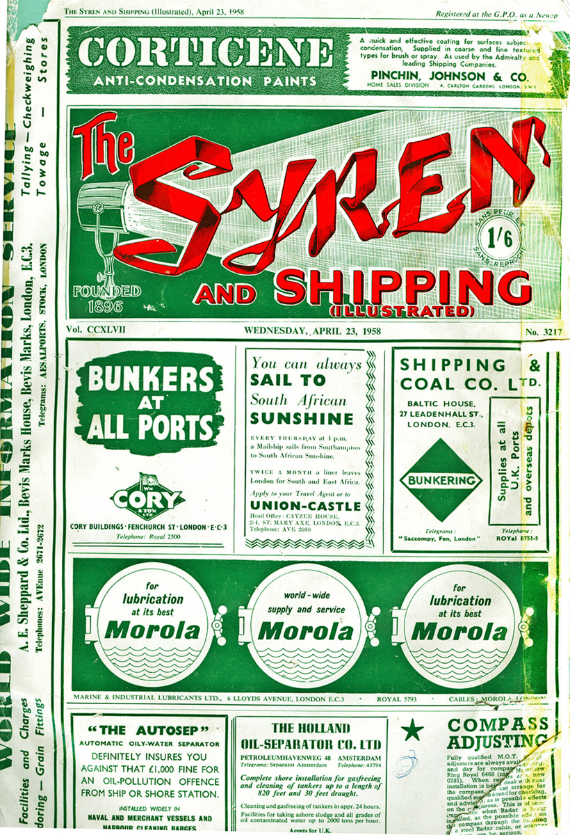 The Syren and Shipping Illustrated front page